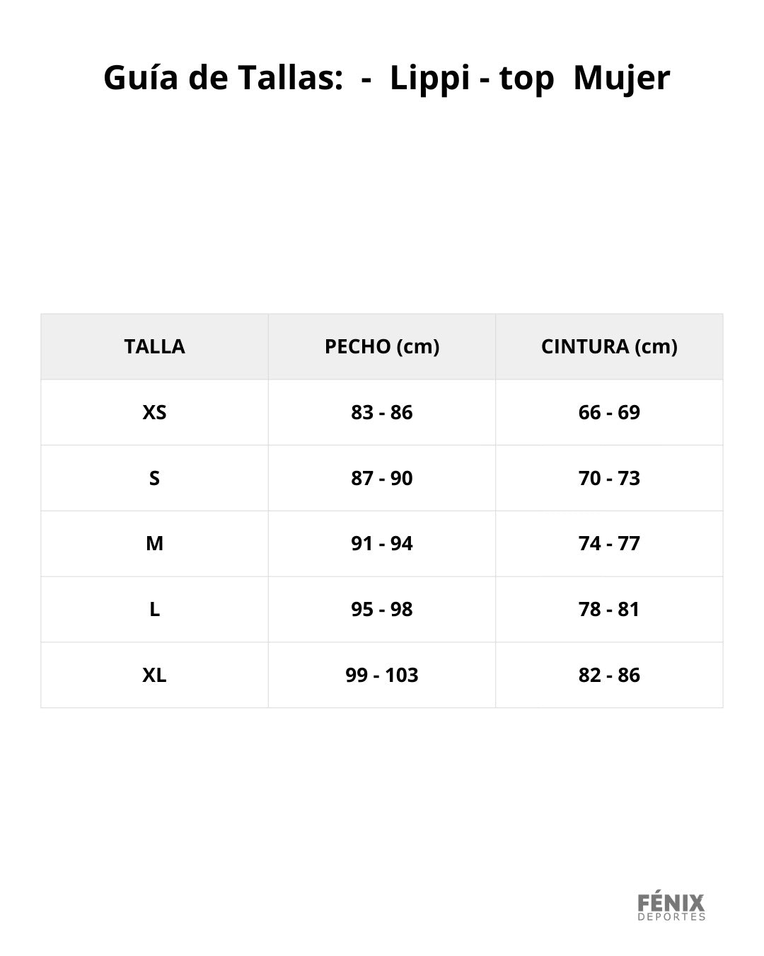 Guía de tallas